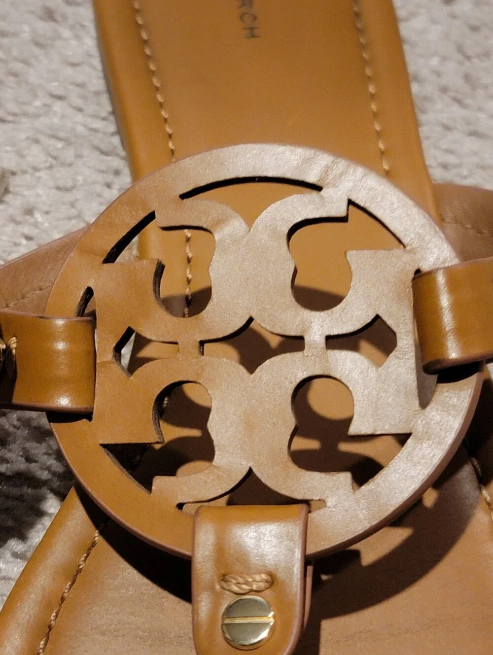 Tory Burch Miller Sandals Vintage Vachetta Size 13